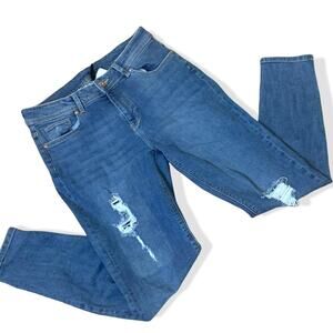 H&M Divided Distressed Ripped Skinny Jeans Mid-Rise 6